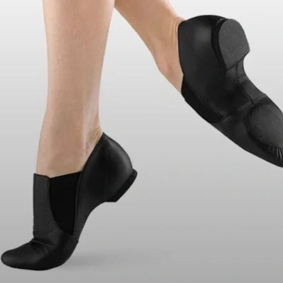 Bloch Leather Slip On Youth Dance Jazz Black Shoe Size 3.5 - Picture 1 of 7